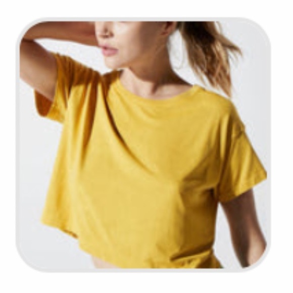 BNWT Avocado Crop Tee, Lemon, XS/S - Picture 2 of 6